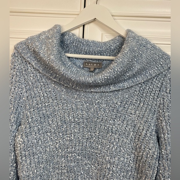 EUC Laura Size XL Women’s Baby Blue Cowl Neck Sweater - Picture 7 of 9